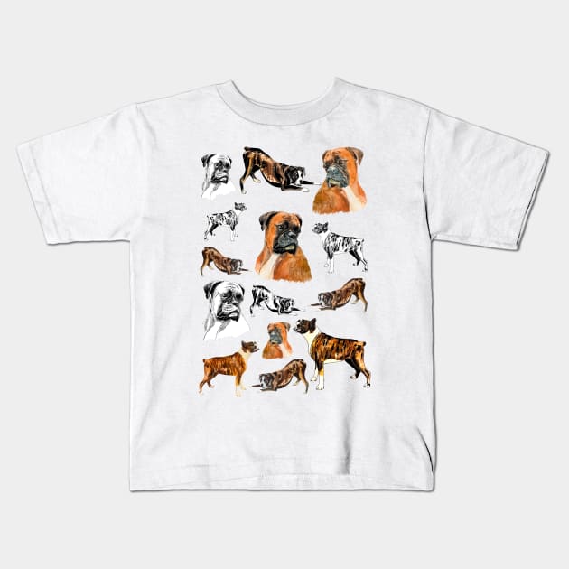 boxer dog Kids T-Shirt by VicaVeresk